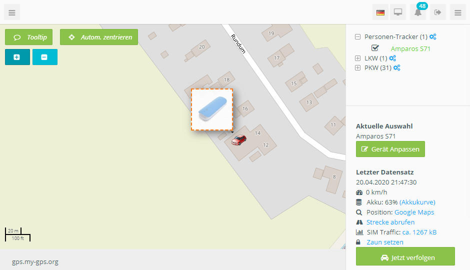 Fertig - dein Amparos S-Serie S4, S6, S9, S71, Reachfar RF-V16, RF-V20 Swisstrack GPS-Tracker wurde erfolgreich eingerichtet Amparos S-Serie S4, S6, S9, S71, Reachfar RF-V16, RF-V20 Swisstrack GPS-Tracker erfolgreich Einrichtung GPS-Ortungsportal verbunden