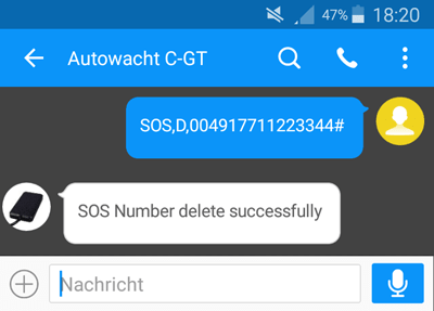 Alarm Rufnummer löschen Alarm Rufnummer löschen