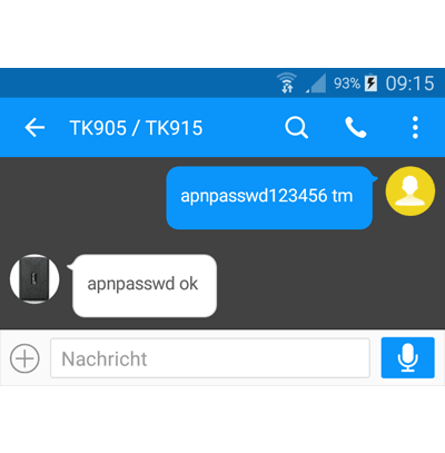 TK905 / TK915 mit APN Congstar / T-Mobile SIM Karte  - APN speichern