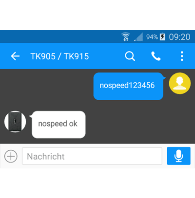TK905 / TK915 Geschwindigkeitsüberschreitung  - Alarm Geschwindigkeit einschalten
