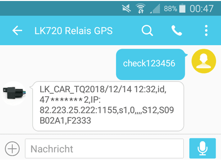 Einstellungen des GPS-Trackers abfragen