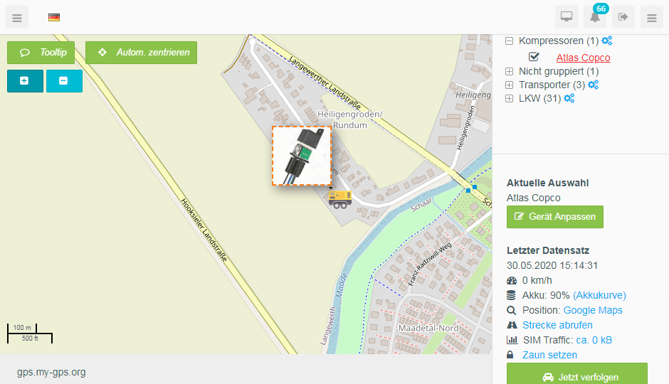 LK720 GPS-Tracker Live-Ortung Computer