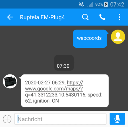 SMS Ortung per Google Maps Link SMS Ortung per Google Maps Link
