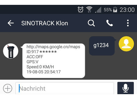 SMS Ortung
