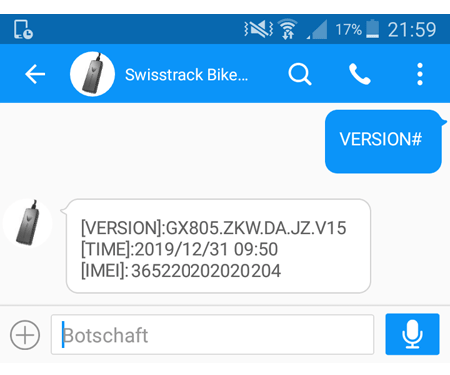 Firmware Version abfragen Firmware Version abfragen