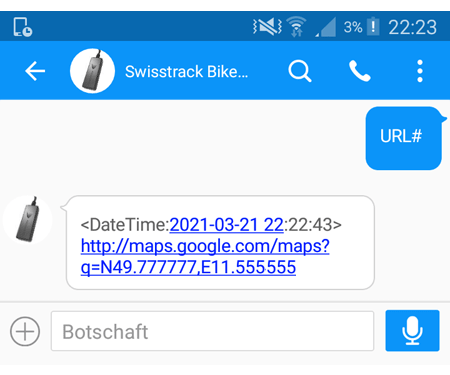 SMS Ortung mit Google Maps Link SMS Ortung mit Google Maps Link