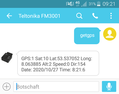 SMS Ortung