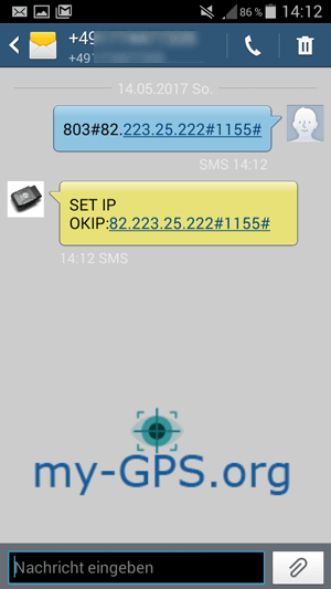 GPS-Ortungsportal Server IP-Adresse Port speichern  - Ortungsportal verbinden