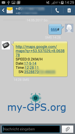 OBD GPS-Tracker SMS-Ortung