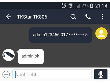 Eigene Rufnummer im GPS Tracker autorisieren (Admin Nummer, Center Nummer)