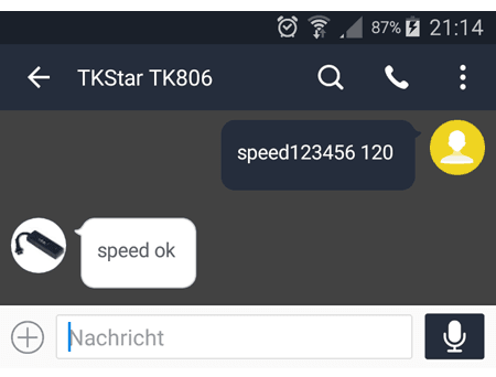 Alarm bei Überschreitung der Geschwindigkeit einschalten (Geschwindigkeitsgrenzwert festlegen)