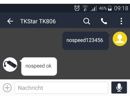 Alarm bei Überschreitung der Geschwindigkeit ausschalten