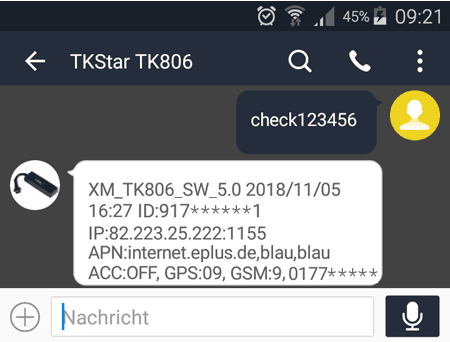 Diagnose-Befehl, IMEI, ID, und Status herausfinden