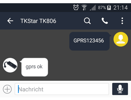 Mobiles Internet im GPS Tracker aktivieren (für GPS Tracking Portal Verbindung)