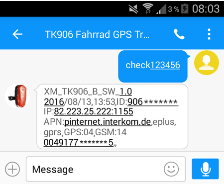 Status / SMS Diagnose Status / SMS Diagnose