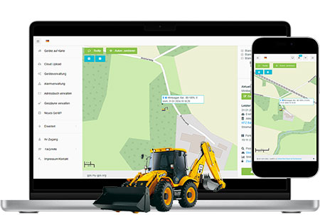 Baustellensoftware Laptop GPS Ortung Baumaschinen Disposition