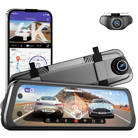 Dashcam Rückspiegel mit Front - und Rückkamera
