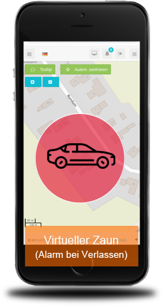 KFZ Ortung Diebstahlschutz Geofence Geozaun digitaler Zaun Alarm