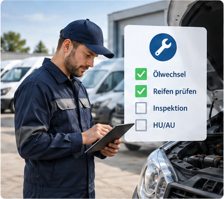 Digitaler Wartungsmanager f&uuml;r Fahrzeuge, Fuhrparks und Maschinen