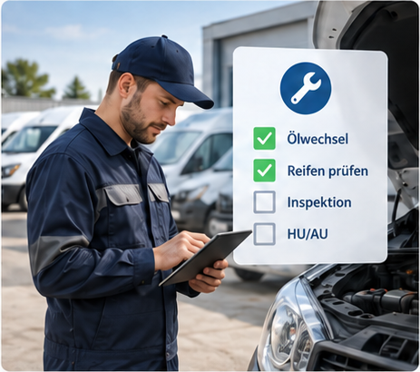 Digitaler Wartungsmanager für Fahrzeuge, Fuhrparks und Maschinen