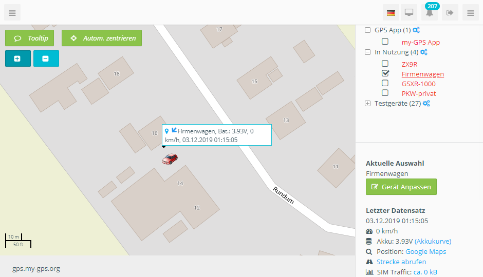 Standort Position Live-Karte Bewegung