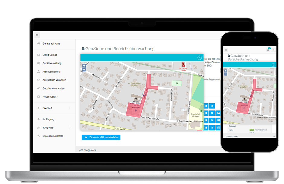 GPS Diebstahlschutz Geofence Geozaun Alarmzone