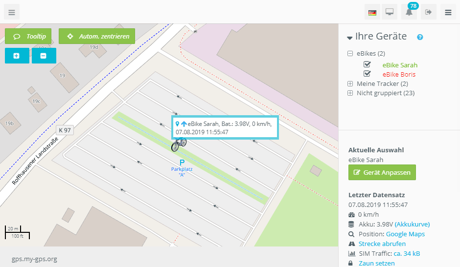 gps tracker fahrrad von zuhause aus vervolgen