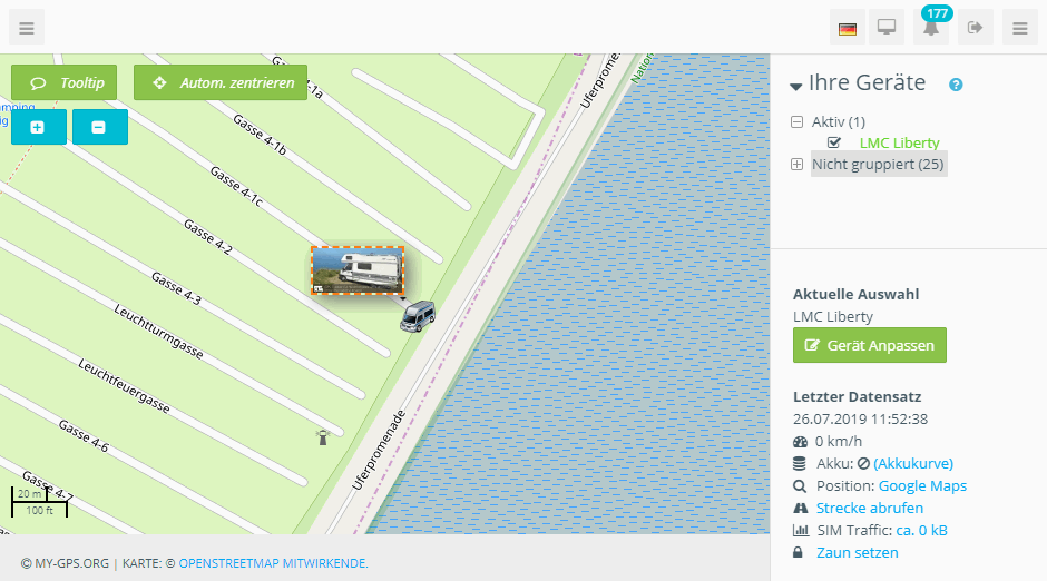 GPS-Tracker live orten