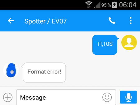 Fout SMS-formaat Fout SMS-formaat