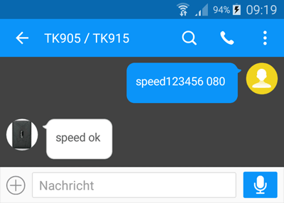 Alarm snelheid uit Alarm snelheid uit