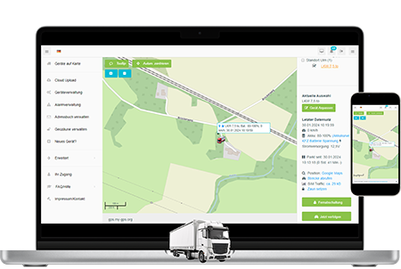 LKW Ortung Echtzeit PC Smartphone Laptop