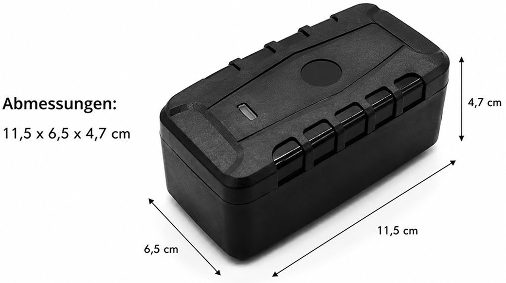 Abmessungen Akku Magnet GPS Tracker