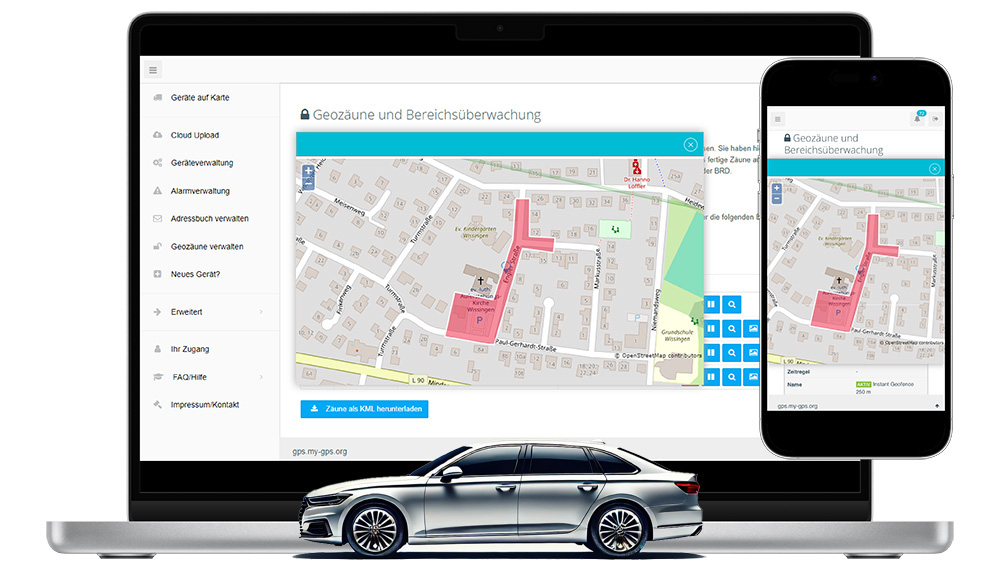Geofence auf Landkarte