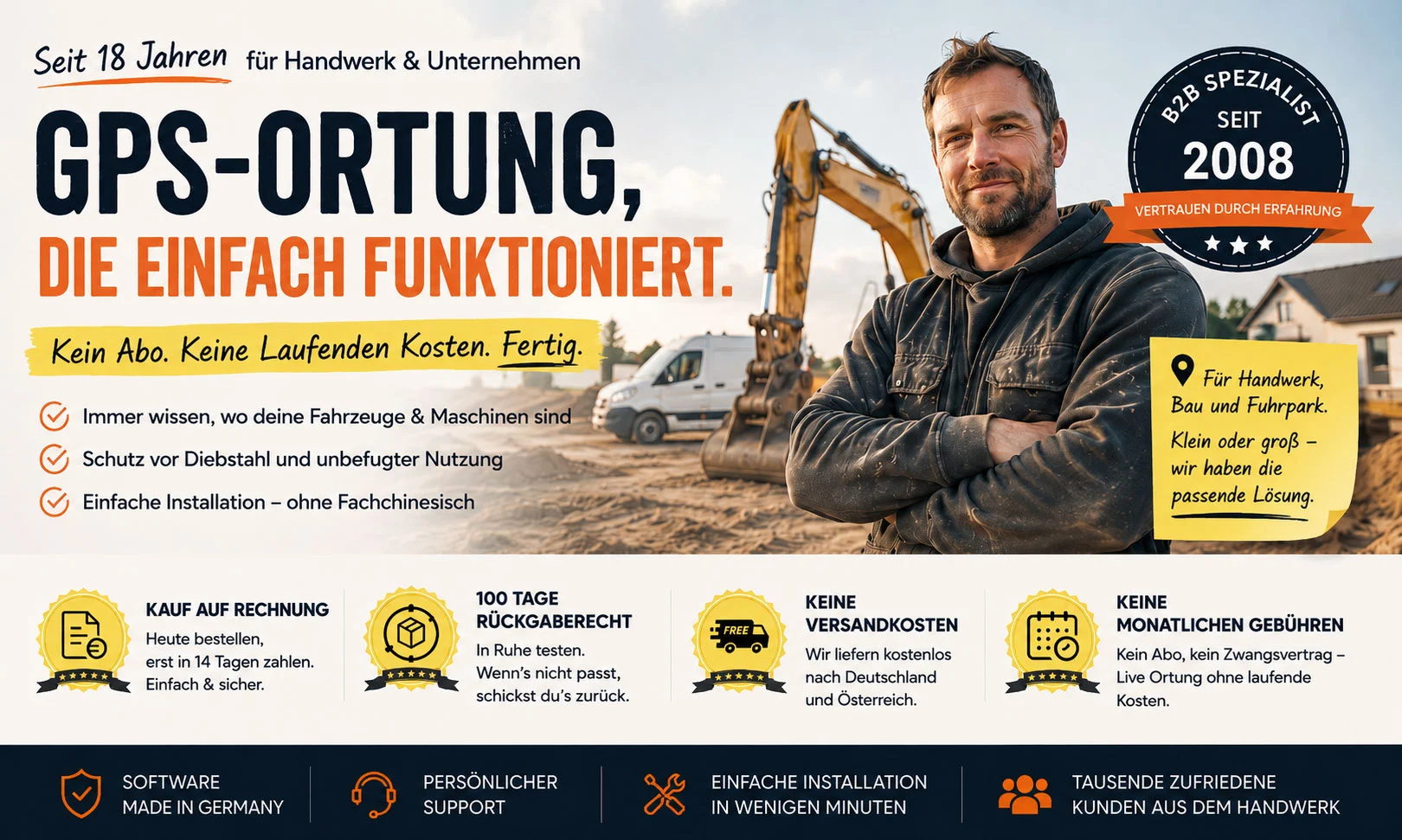 GPS Tracker f�r Baumaschinen ohne Abo