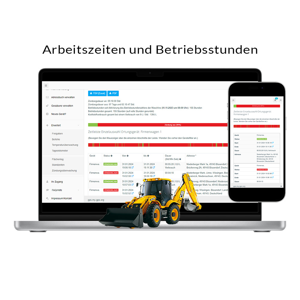 Auswertung der Maschinenbetriebszeiten
