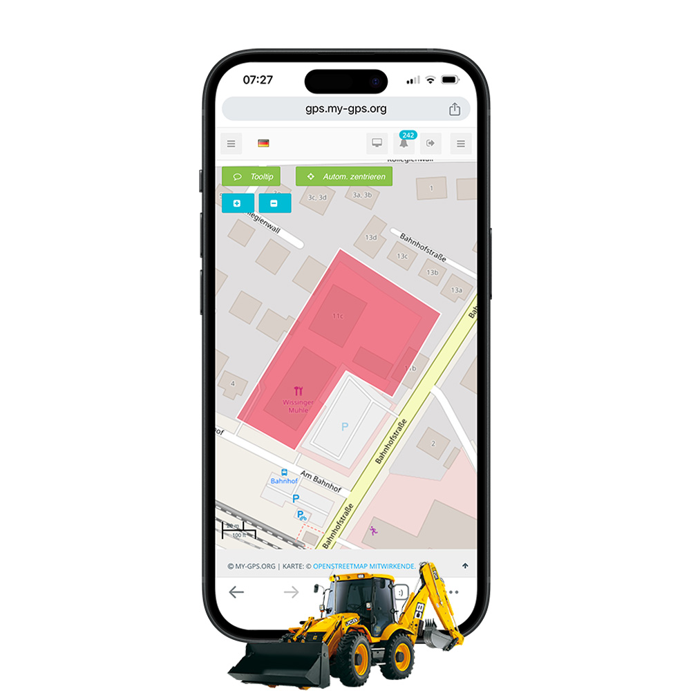Geofence-Bereich mit aktiver Überwachung