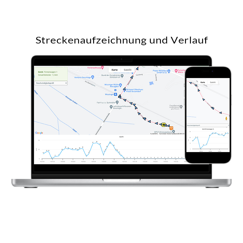Streckenanalyse auf Smartphone