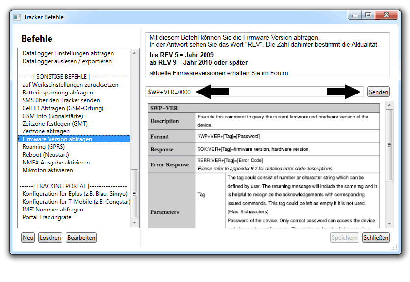 TK5000 Firmware Version abfragen TK5000 Firmware Version abfragen