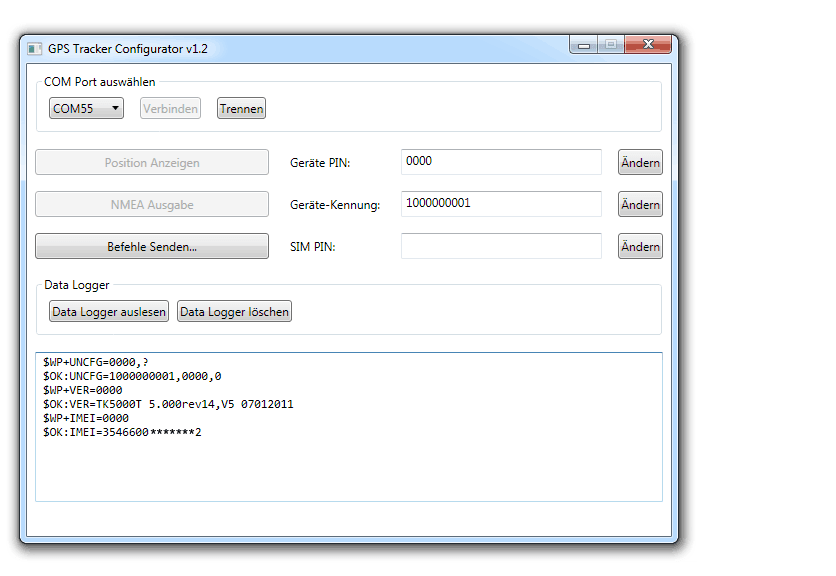 TK5000 Firmware IMEI Abfrage Ergebnis TK5000 Firmware IMEI Abfrage Ergebnis