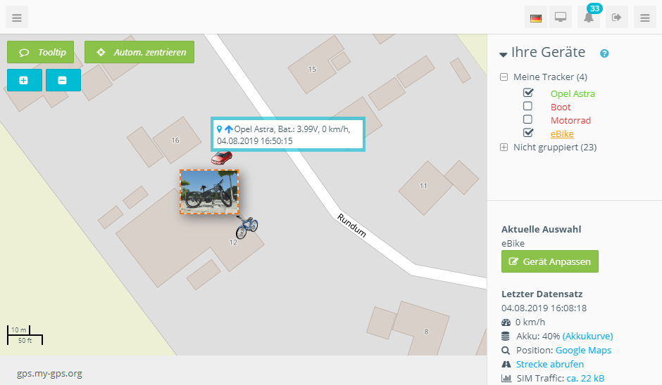 GPS Tracker live orten