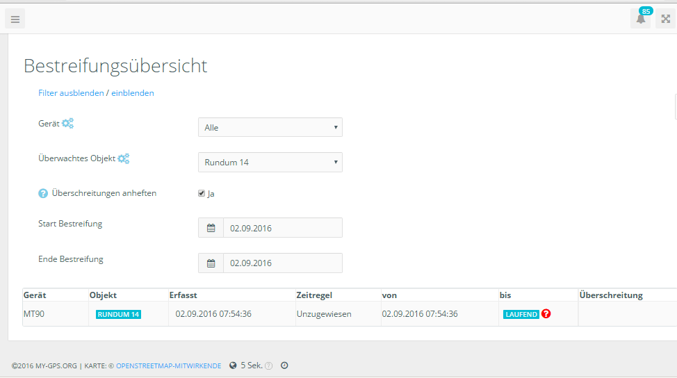 Auswertungen im Wächterkontrollsystem filtern Auswertung Wächterkontrollsystem Filter