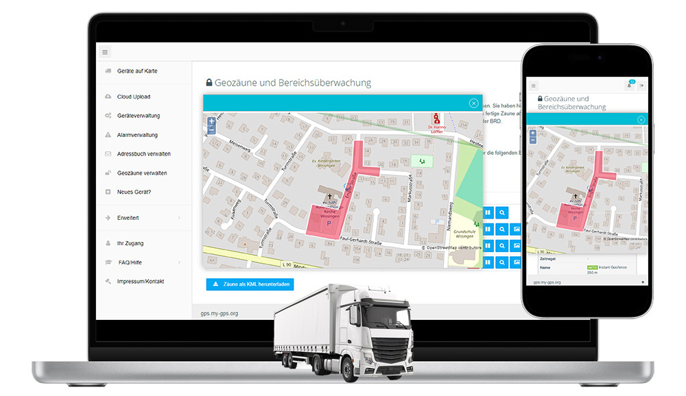 Geofence bei LKW Ortung
