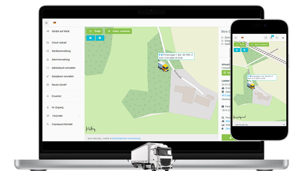 Live-Ortung eines LKW