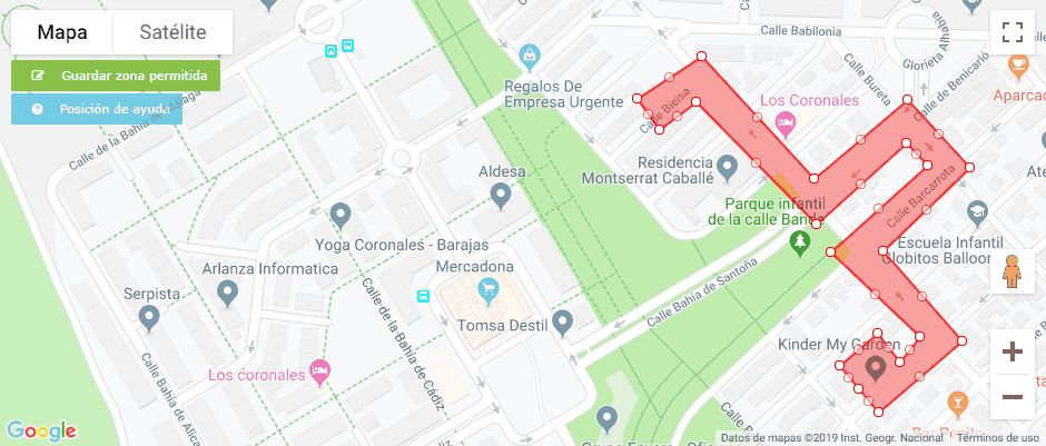 Valla digital para el camino a la escuela - alarma de camino a la escuela si el niño no va por este camino (Alarma de Garreo / Alarma de zona) Valla digital para el camino a la escuela - alarma de camino a la escuela si el niño no va por este camino (Alarma de Garreo / Alarma de zona)