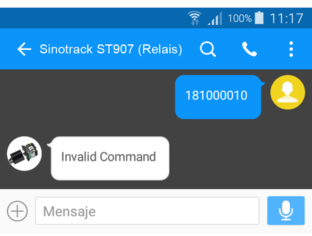 Ejemplo: Error de comando Ejemplo: Error de comando