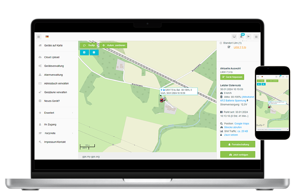 Software LKW Disposition Live Ortung
