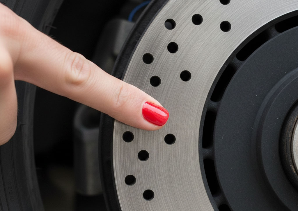 Bremsscheiben und Bremsbel&auml;ge auf Abnutzung und Besch&auml;digung pr&uuml;fen