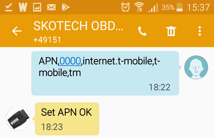 Skotech OBD-GPS Tracker 300F - SIM Karten APN einstellen (T-Mobile, Congstar) Skotech 300F SIM Karte APN
