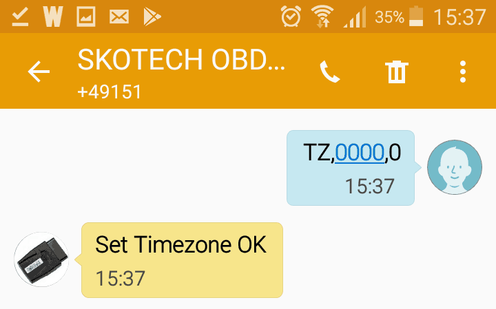 Skotech OBD-GPS Tracker 300F - Zeitzone einstellen Skotech 300F Zeitzone