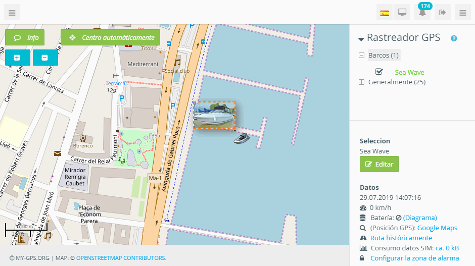 Localizador GPS para barcos y jetski en línea Localizador GPS barcos en línea